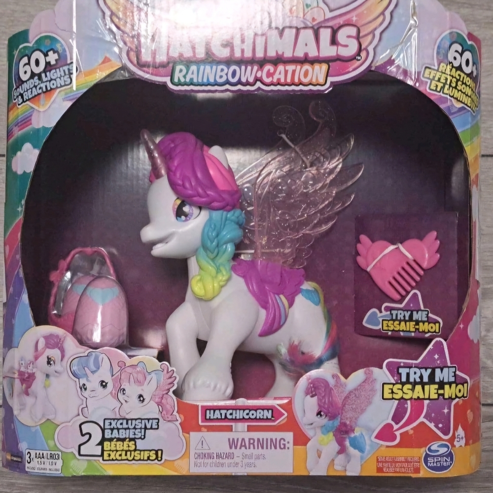 Brand New Hatichimal Hatchicorn Rainbow-Cation Toy